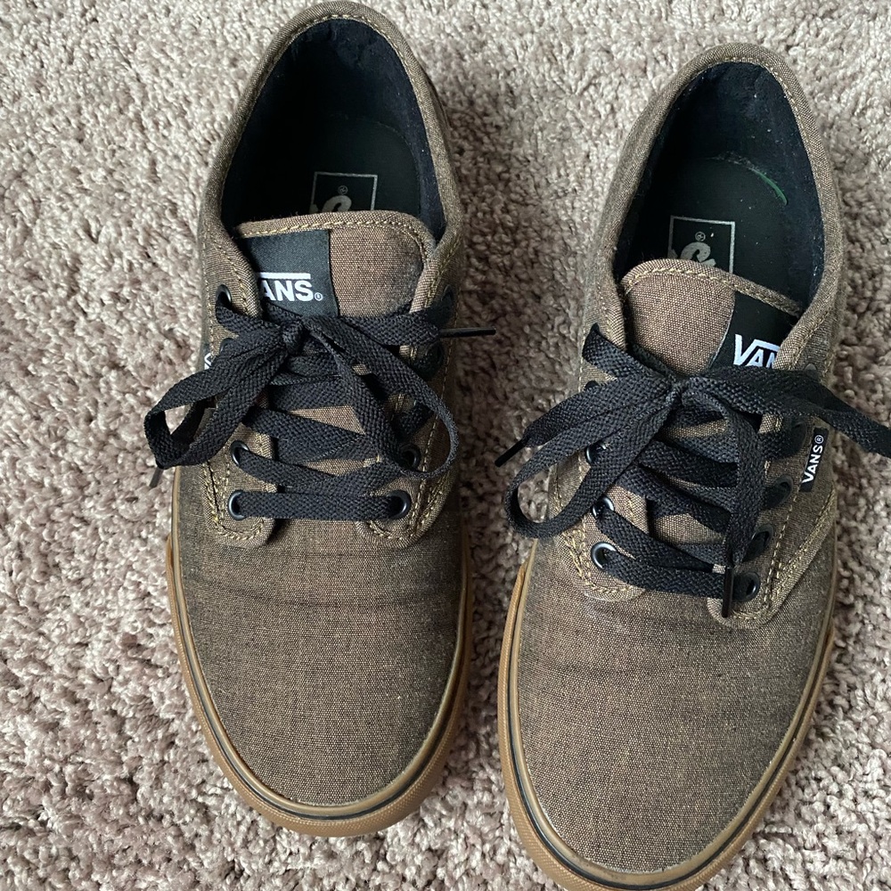 Brown Gum Sole Vans sold as is. No Box